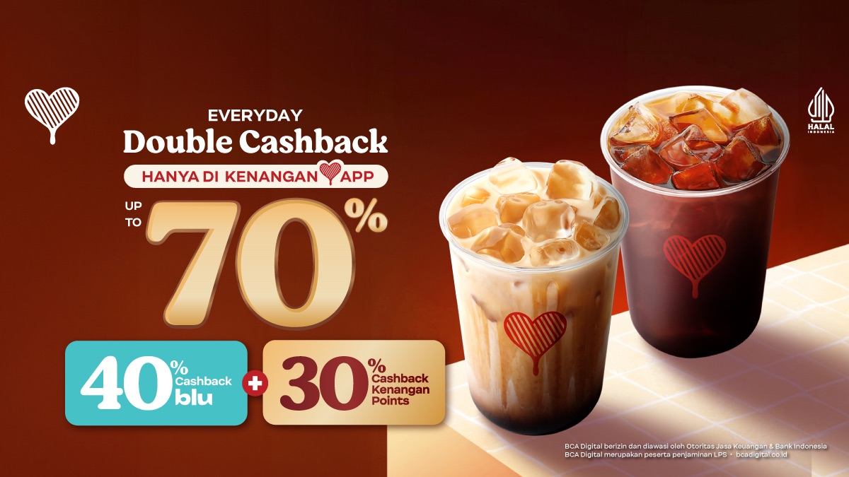 Everyday Double Cashback hingga 70%